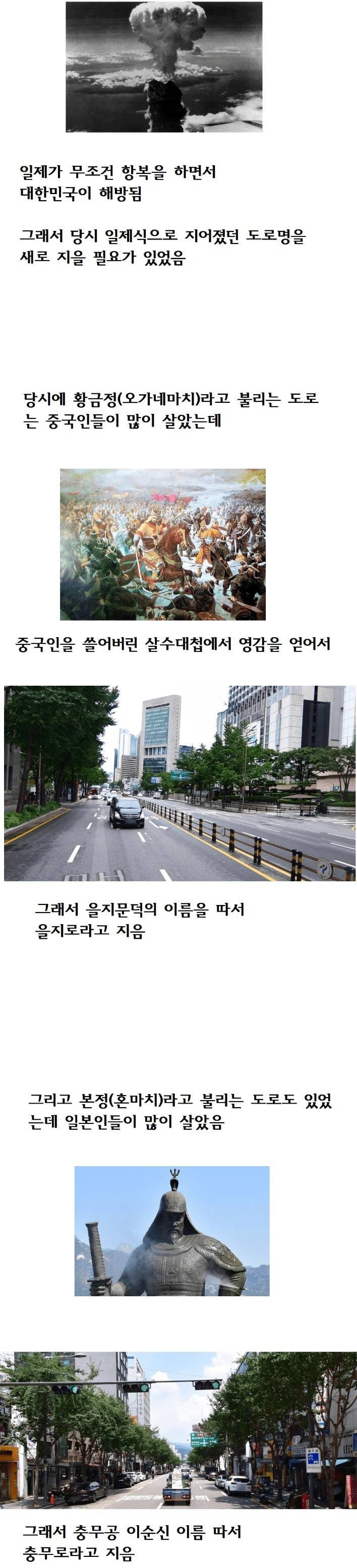 서울 도로명 유래